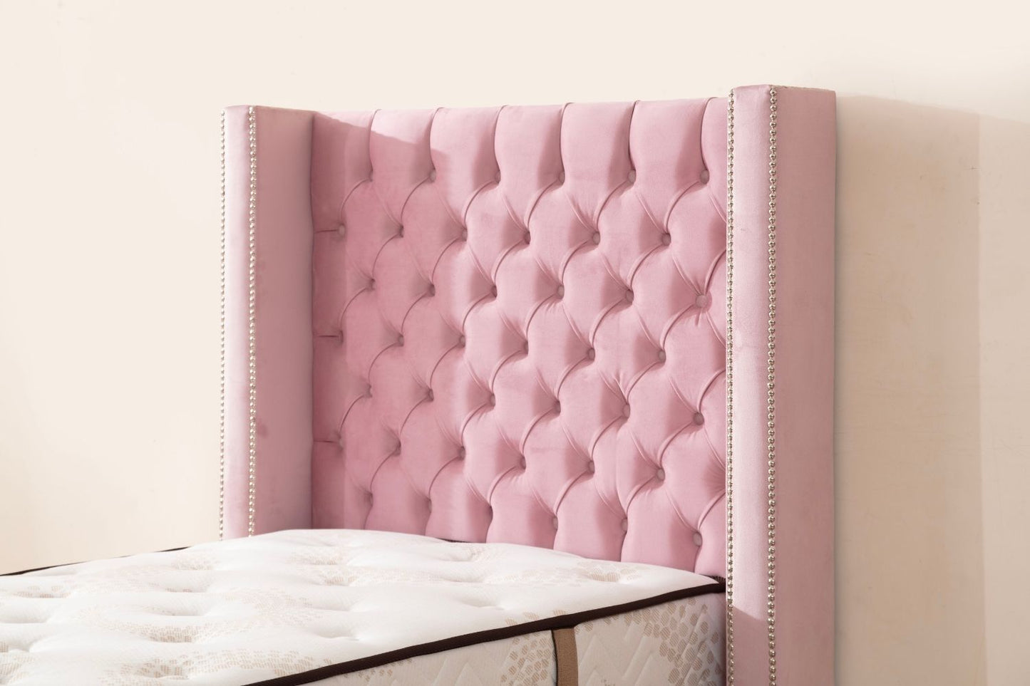 Lit Coffre CLOUTE Velours 1 Place