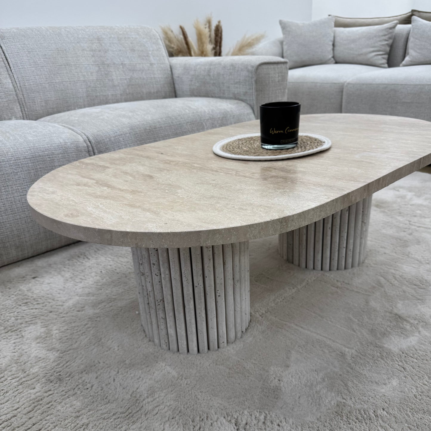 Table basse Ovale Travertin