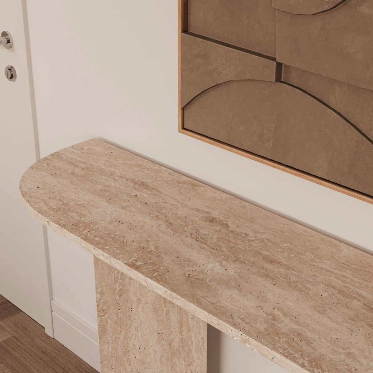 Console Ovale en travertin