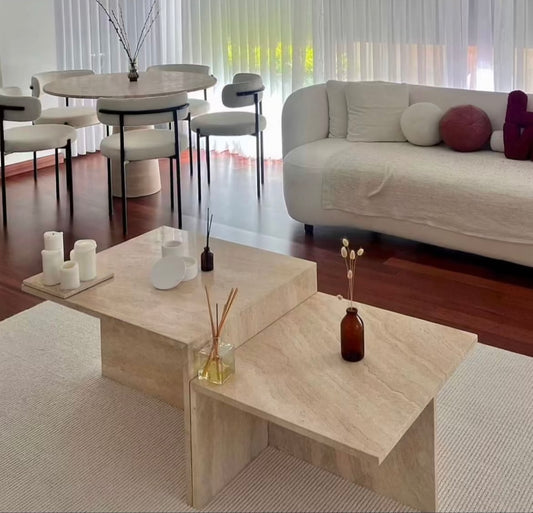 Table basse escalier travertin ou marbre
