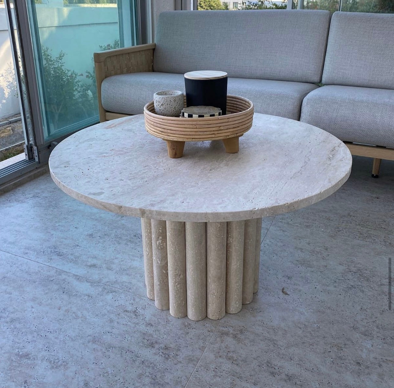 Table basse Ronde Travertin