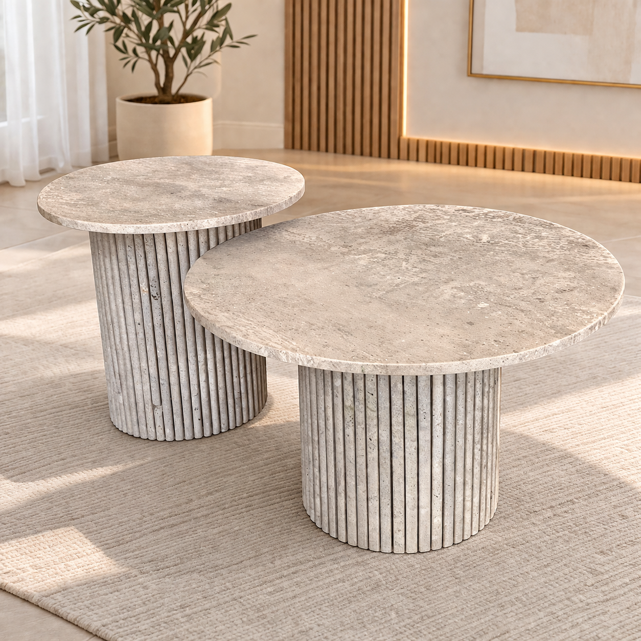 Table basse Gigogne travertin