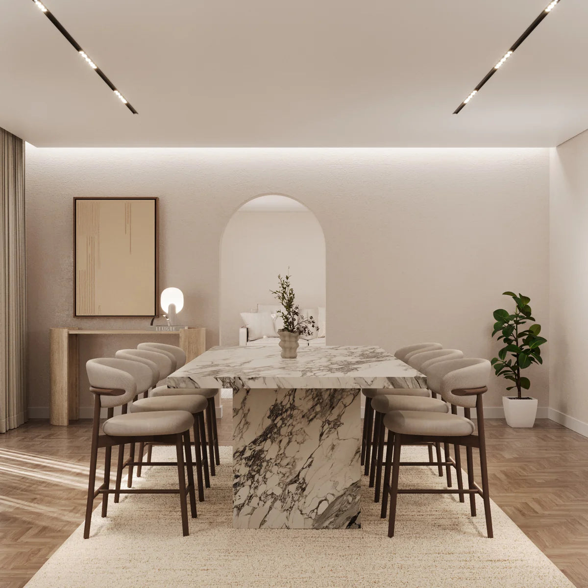 Table à manger rectangle Bloc Calacatta