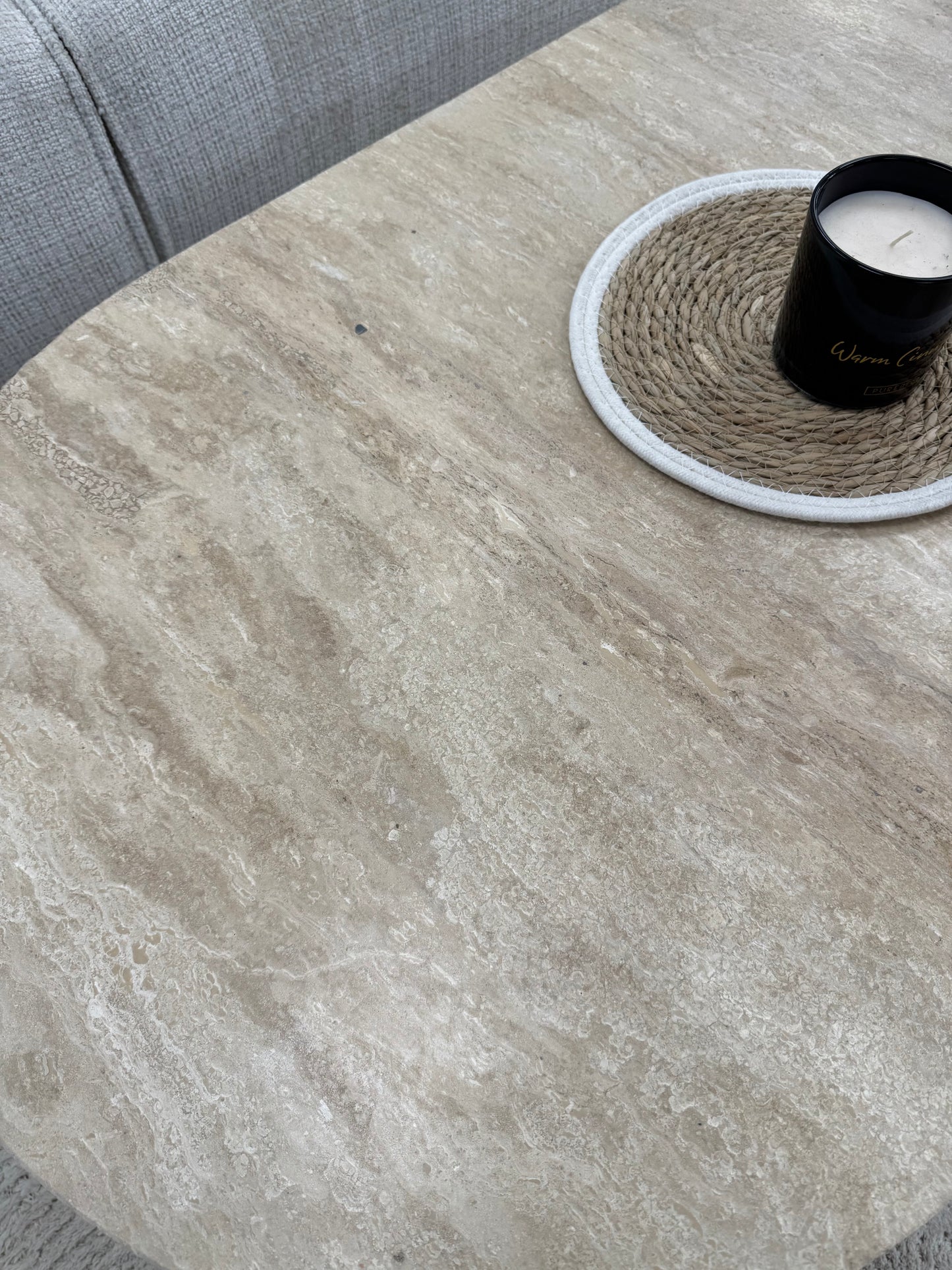 Table basse Ovale Travertin