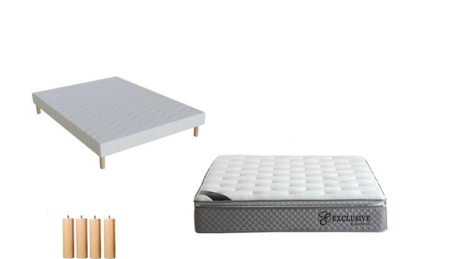 SOMMIER + Matelas Confort Ressort | Épaisseur 32 cm