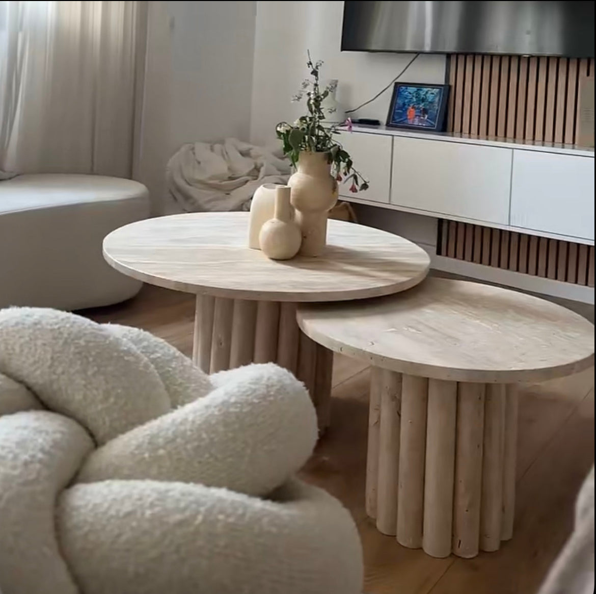 Table basse Gigogne travertin