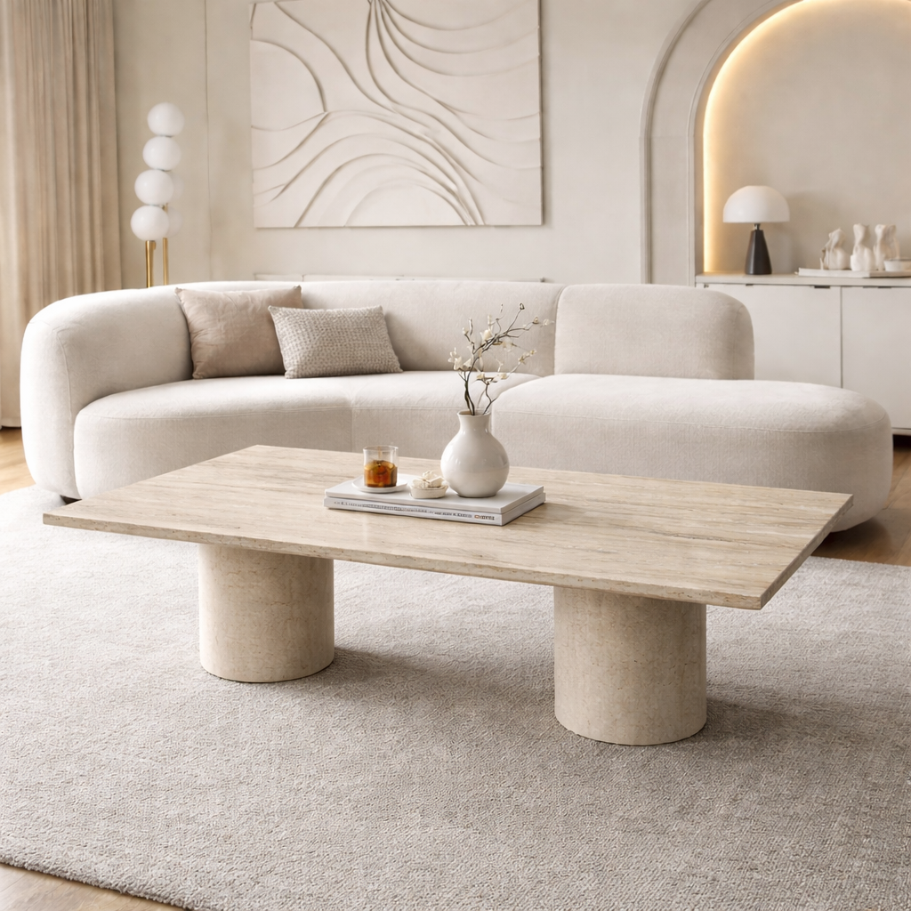 Table basse Rectangle travertin