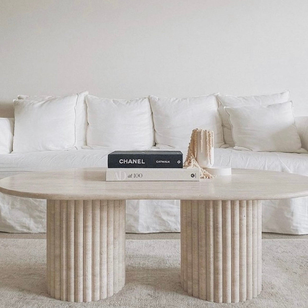 Table basse Ovale Travertin