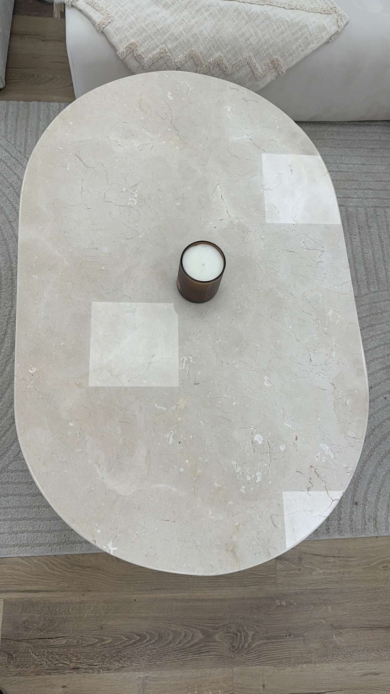 Table basse Oval marbre créma beige