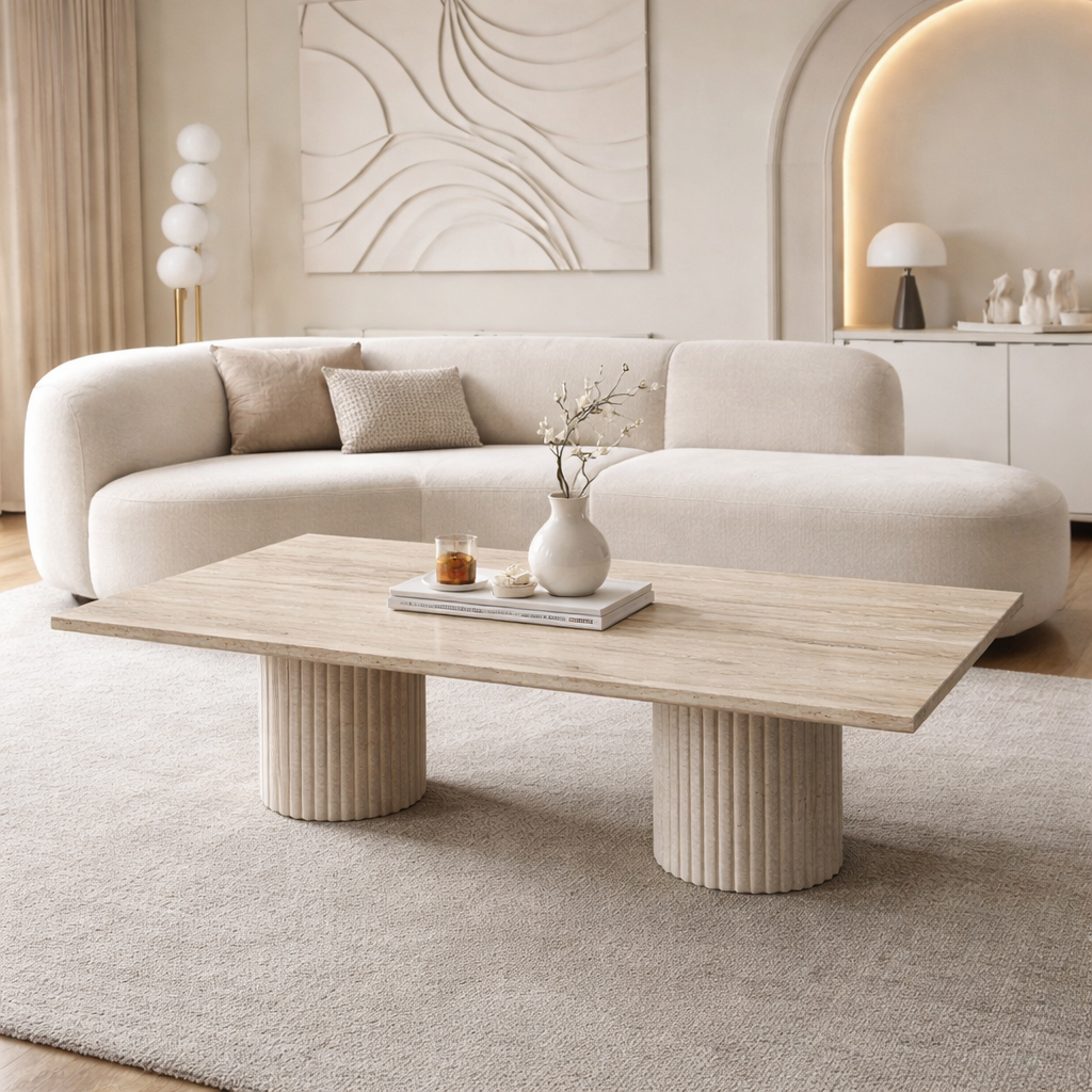 Table basse Rectangle travertin