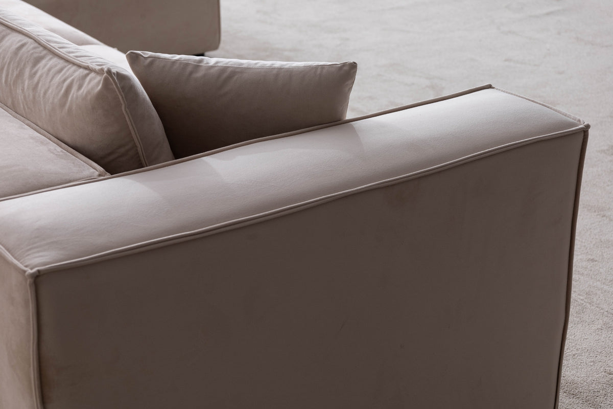 Canapé modulable Élégance velours beige