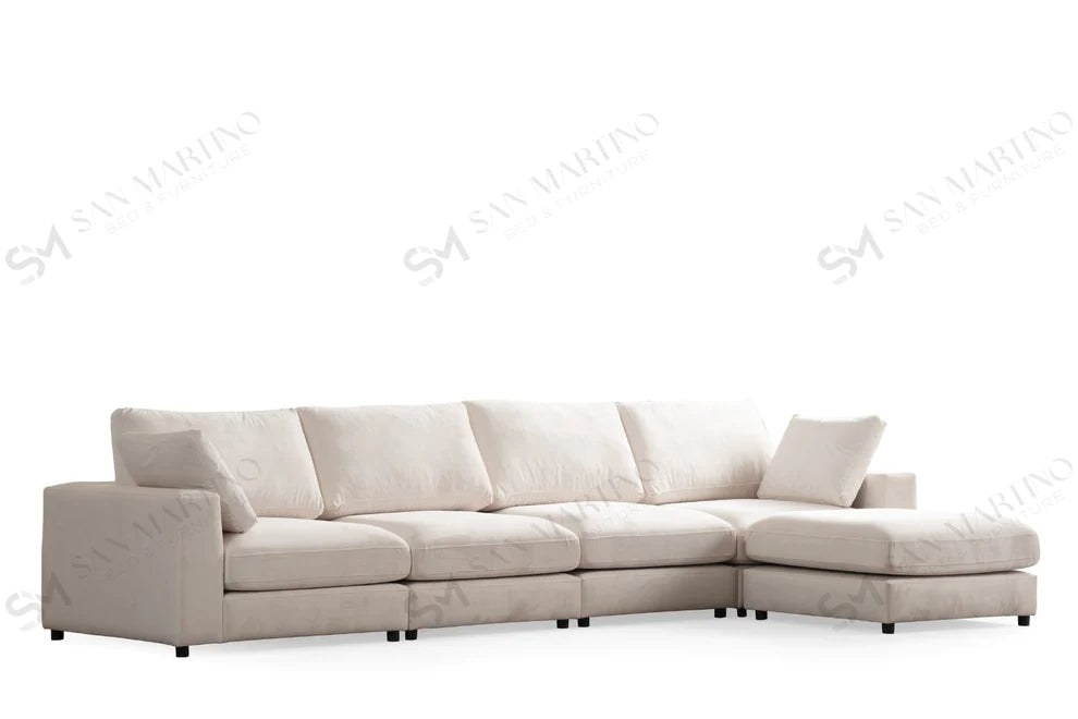 CANAPE Julia 5+1 velours écru