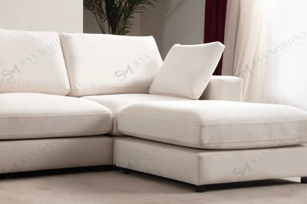 CANAPE Julia 5+1 velours écru