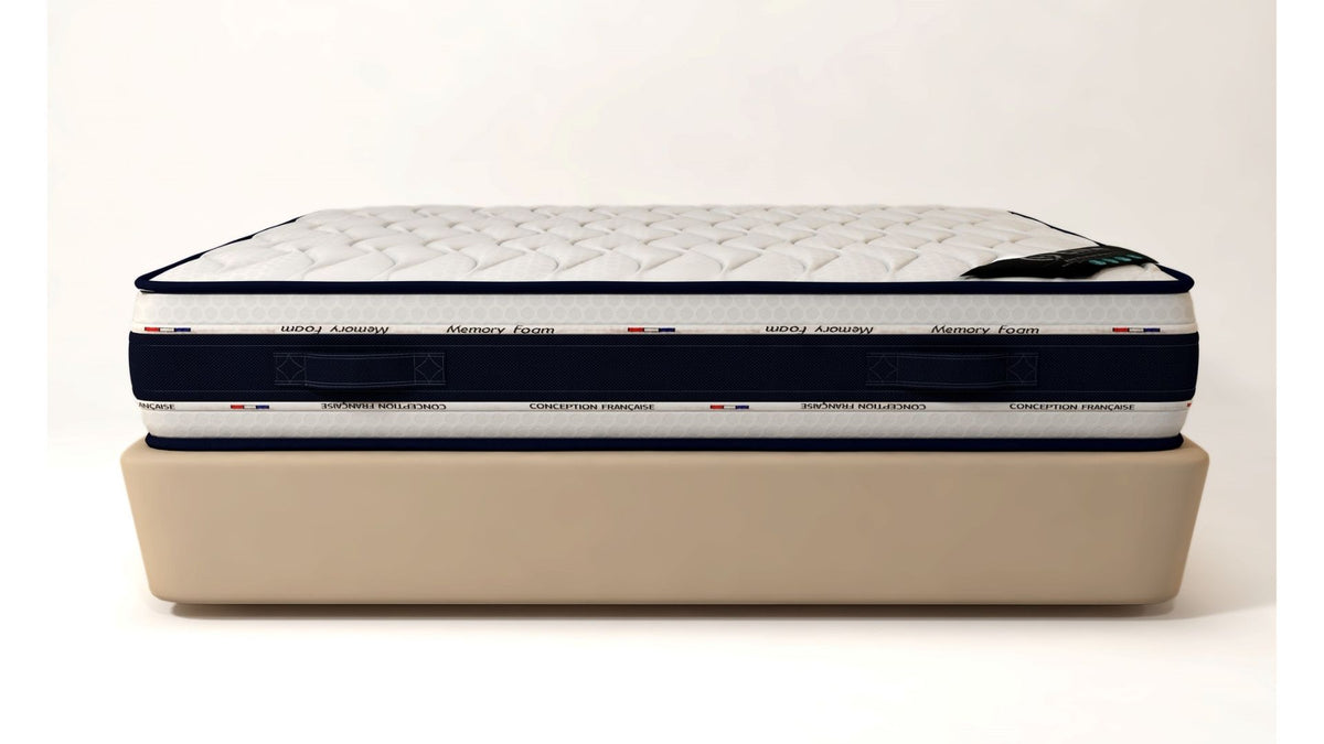 SOMMIER + MATELAS MEMORY 22CM D'ÉPAISSEUR