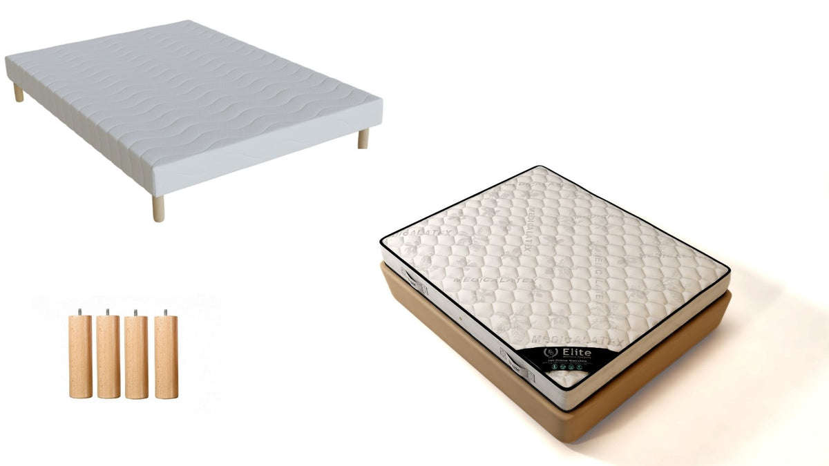 SOMMIER + MATELAS 20CM D'ÉPAISSEUR