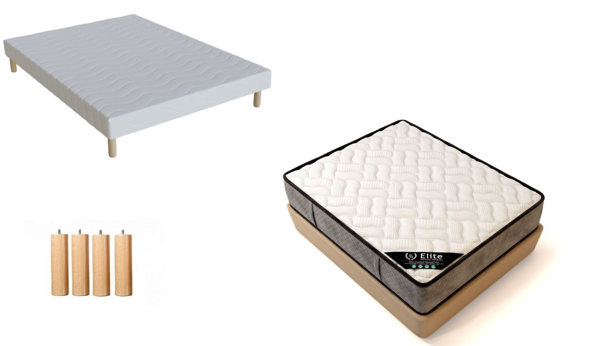 SOMMIER + MATELAS FERME 30CM D'ÉPAISSEUR