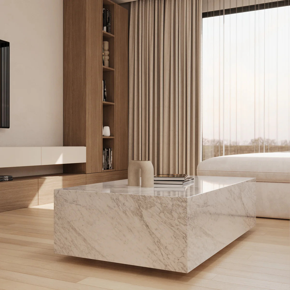 Table basse Bloc Marbre Carrare