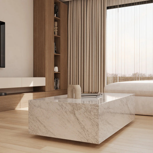 Table basse Bloc Marbre Carrare
