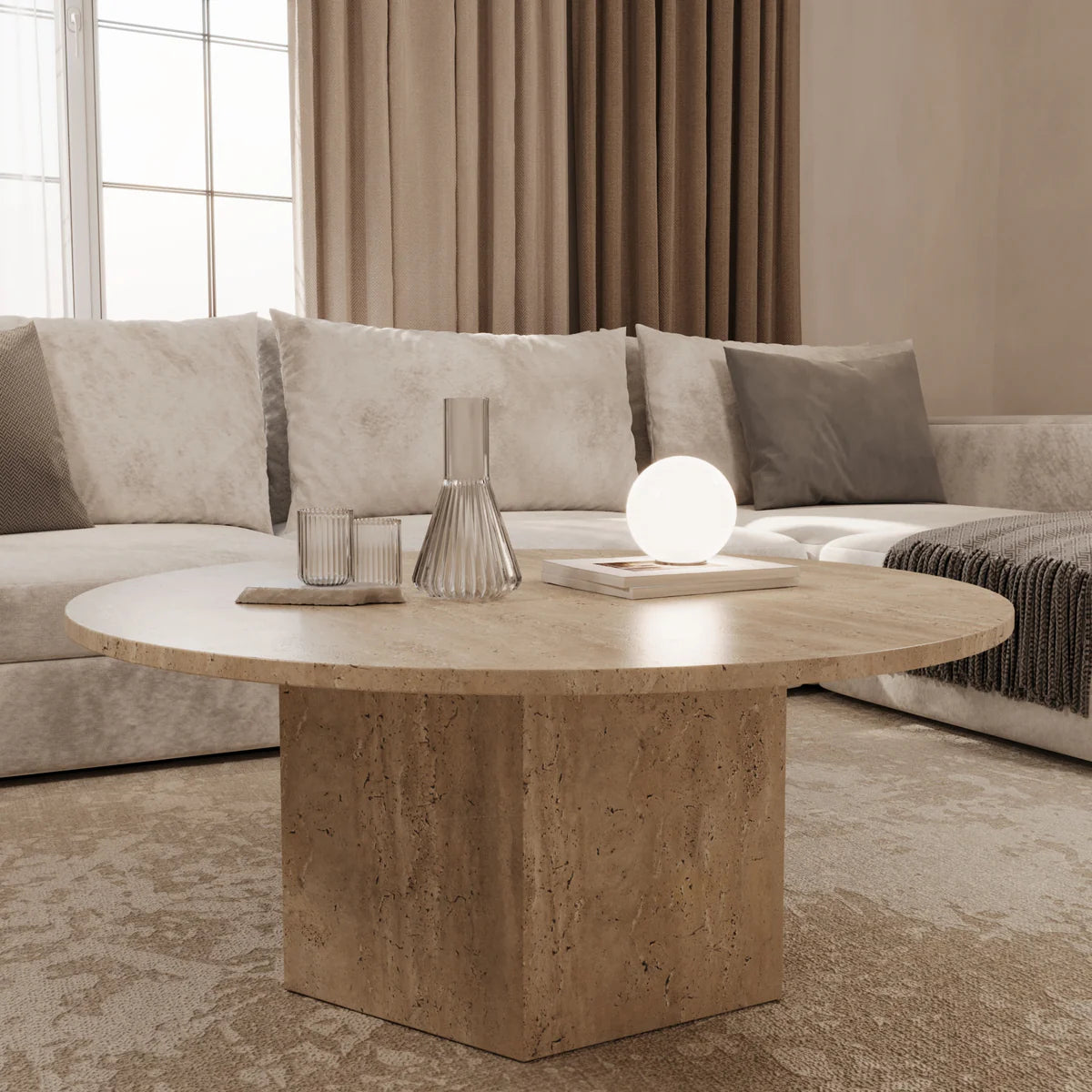 Table basse Ronde Travertin