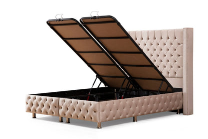 Lit Coffre CLOUTE Velours