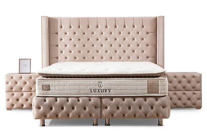 Lit Coffre CLOUTE Velours