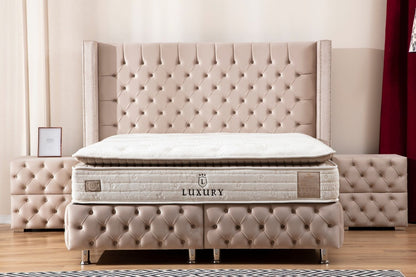 Lit Coffre CLOUTE Velours