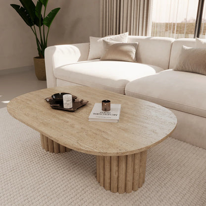 Table basse Ovale Travertin
