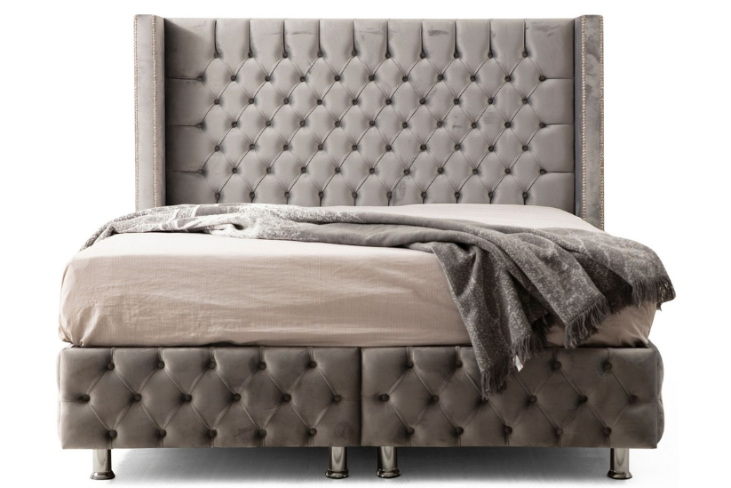 Lit Coffre CLOUTE Velours
