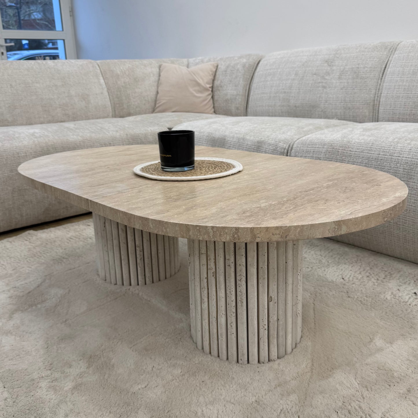 Table basse Oval Travertin