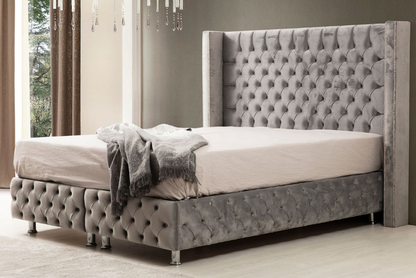 Lit Coffre CLOUTE Velours
