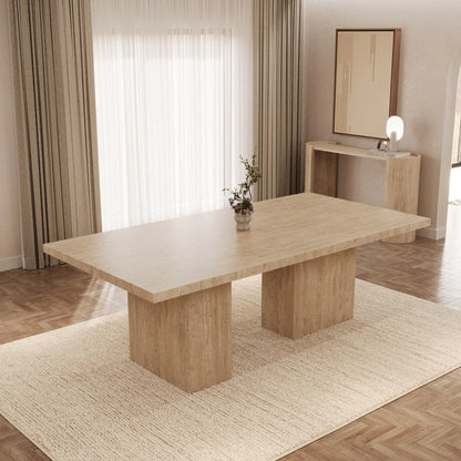 Table à manger rectangle Bloc Travertin