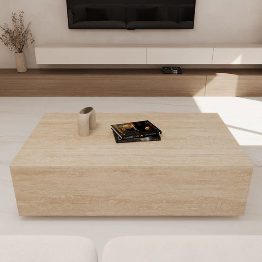 Table basse Bloc travertin