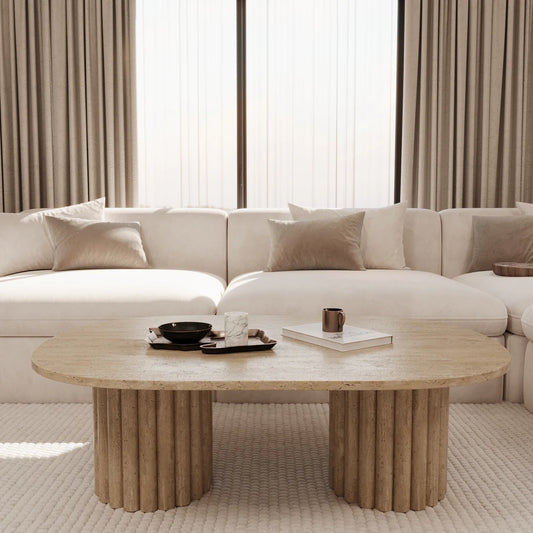 Table basse Ovale Travertin