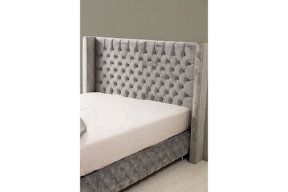 Lit Coffre CLOUTE Velours