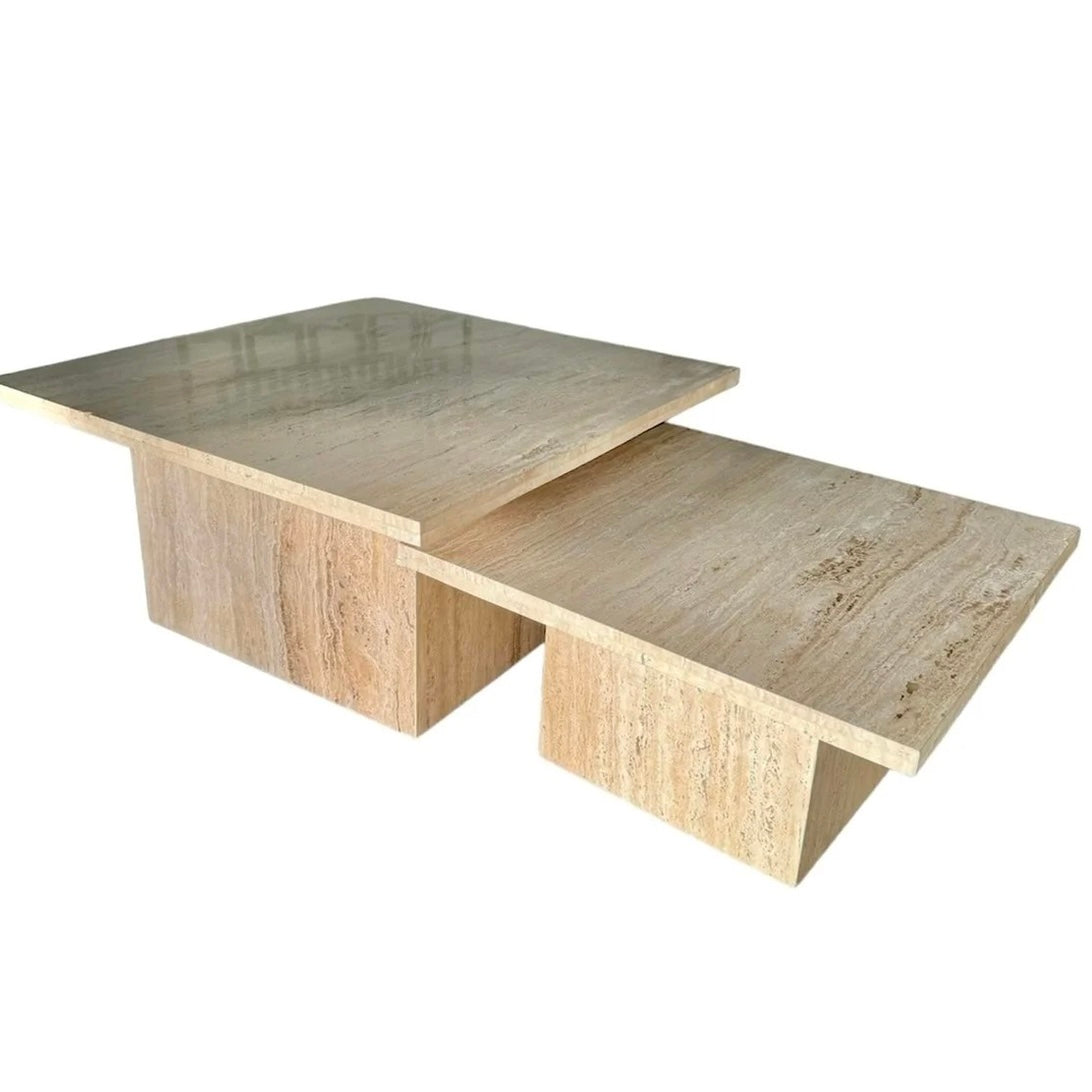 Table basse Gigogne carré travertin