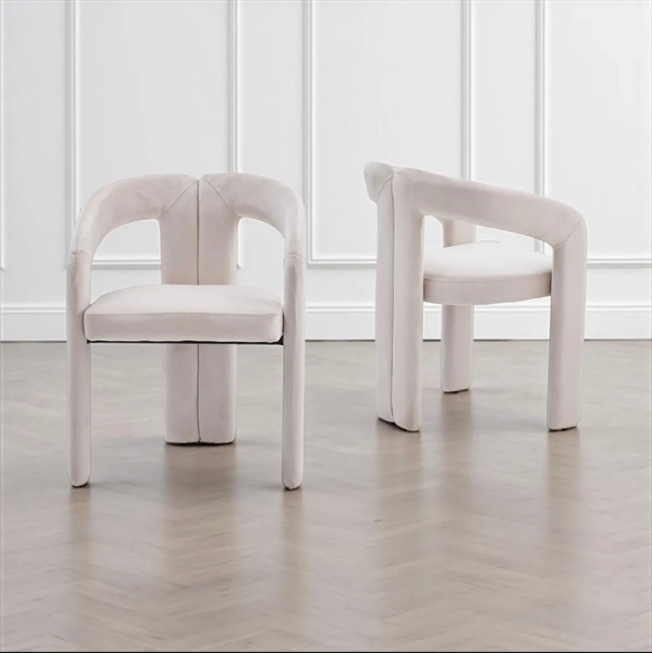 Chaise ONIXIA - velours beige