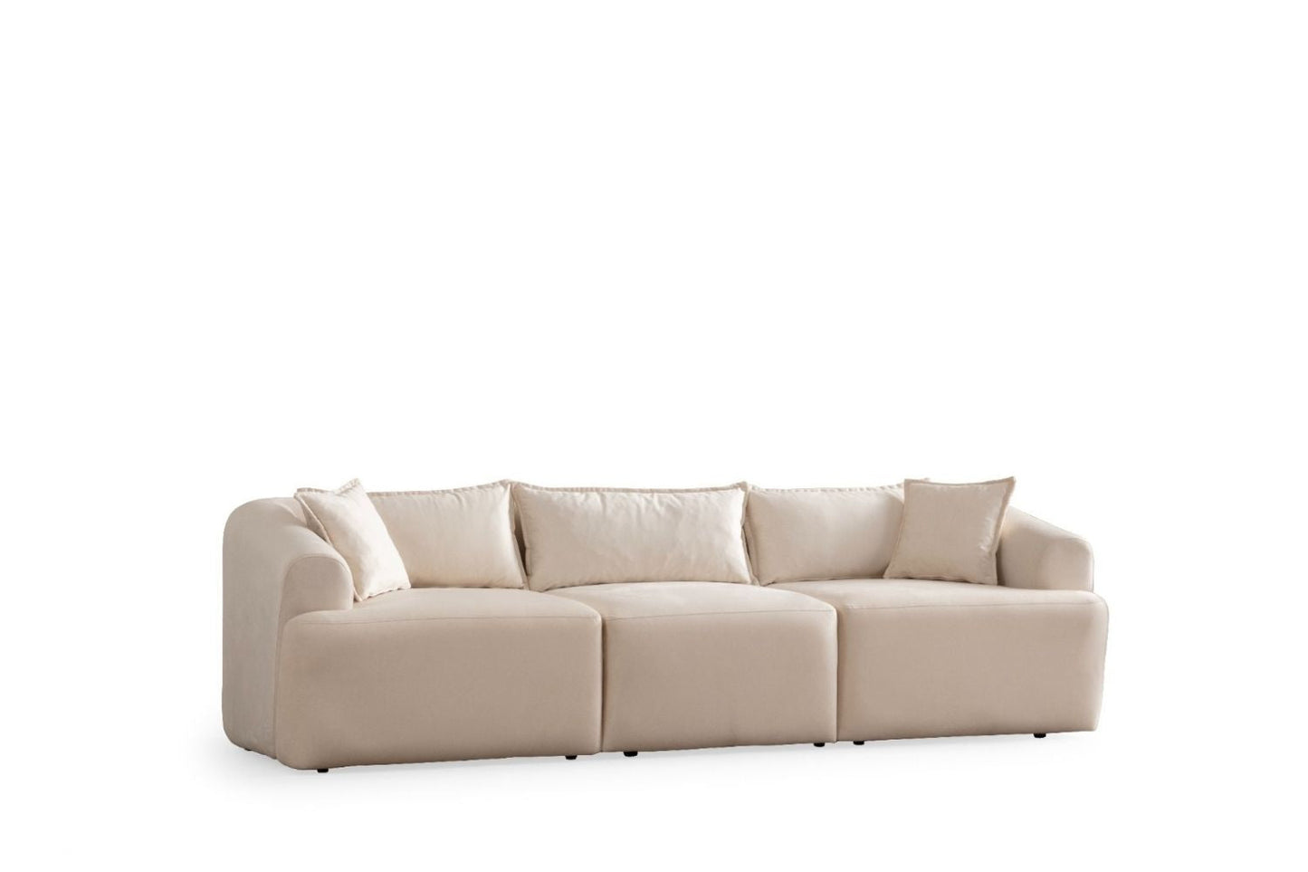 Canapé ANGEL Modulable Velours Blanc Cassé