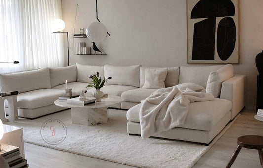 CANAPE Julia 5+1 velours écru