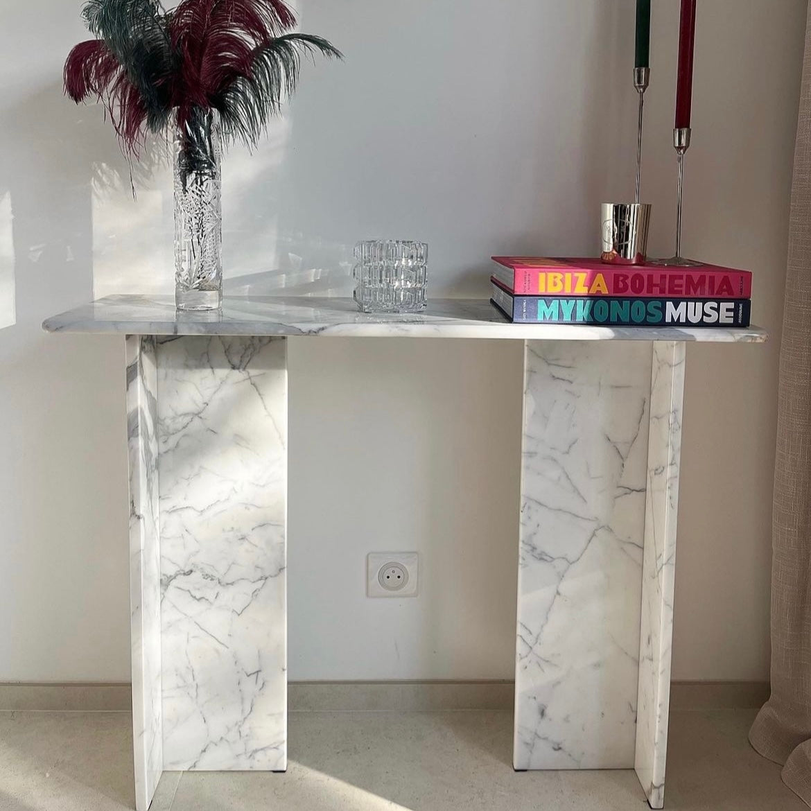 Console rectangle en marbre