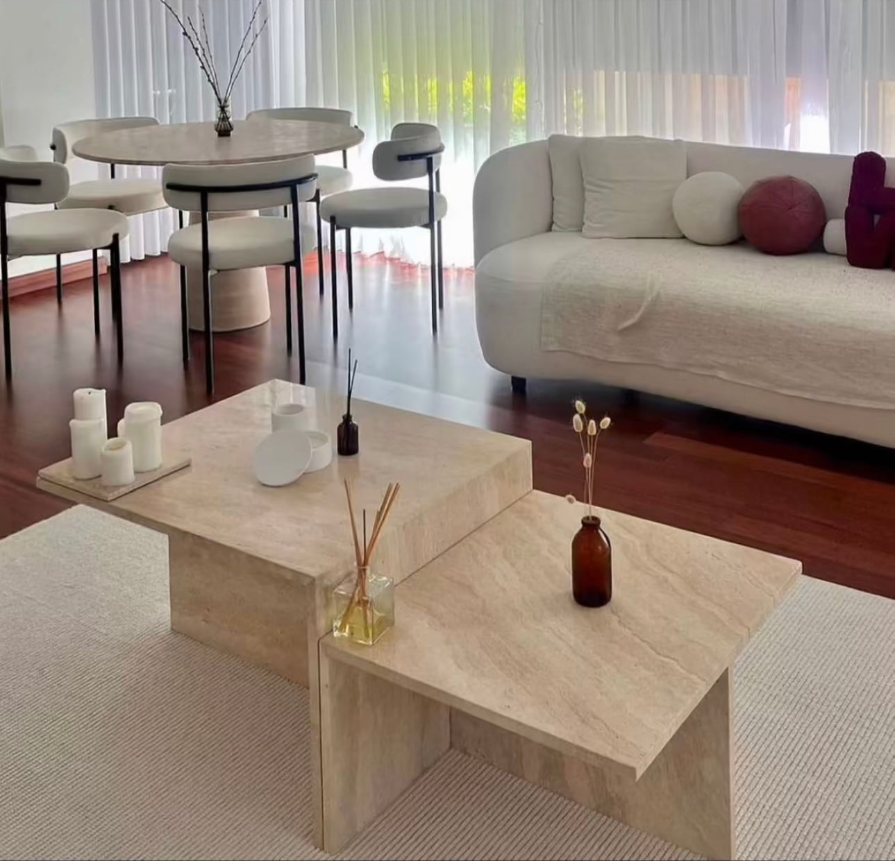 Table basse escalier travertin ou marbre