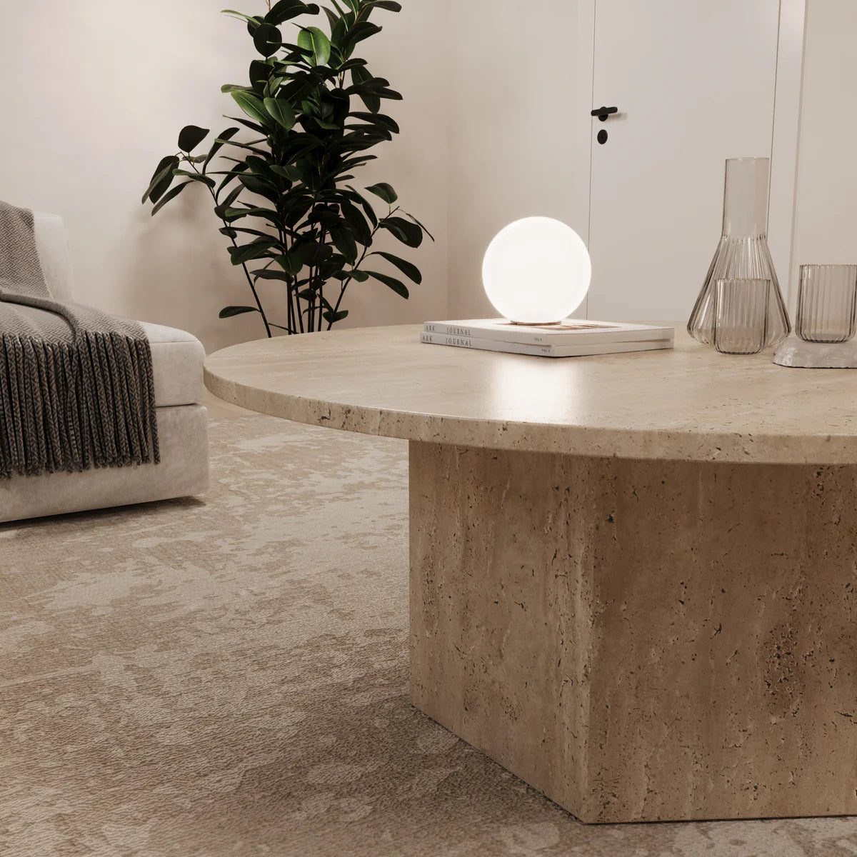 Table basse Ronde Travertin