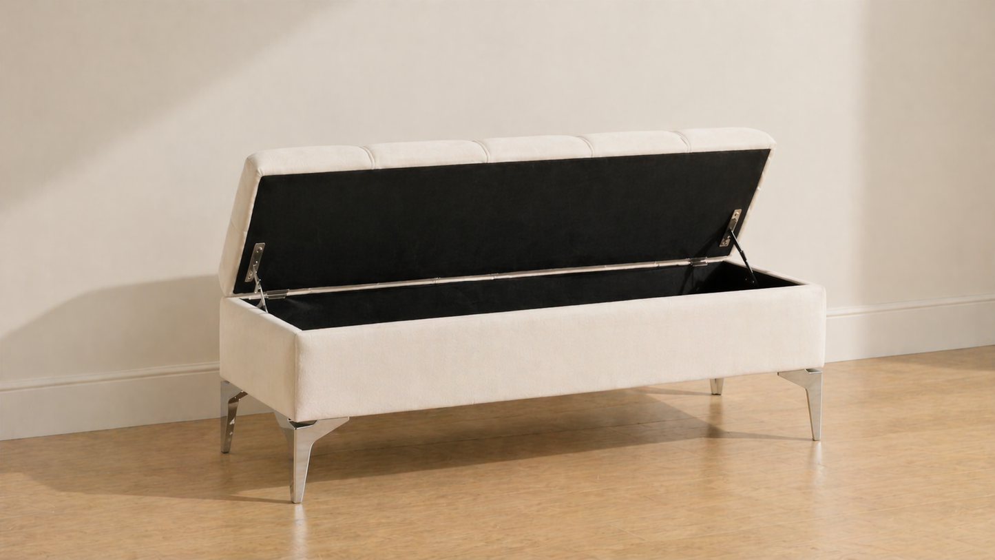 Banquette avec rangement écru