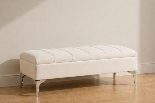 Banquette avec rangement écru