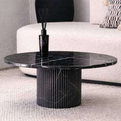 Table basse Ronde en marbre noir