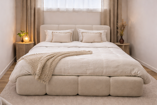 Lit coffre Bubble laine bouclée