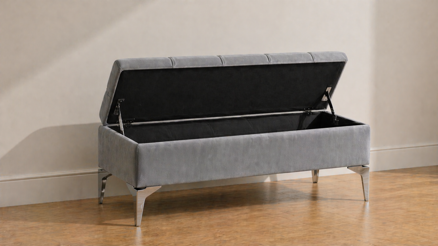 Banquette avec rangement gris