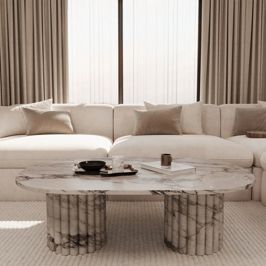 Table basse Ovale marbre calacatta