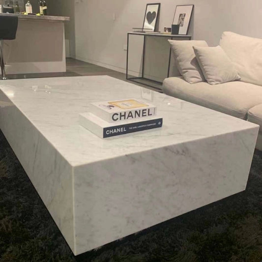 Table basse Bloc Marbre blanc
