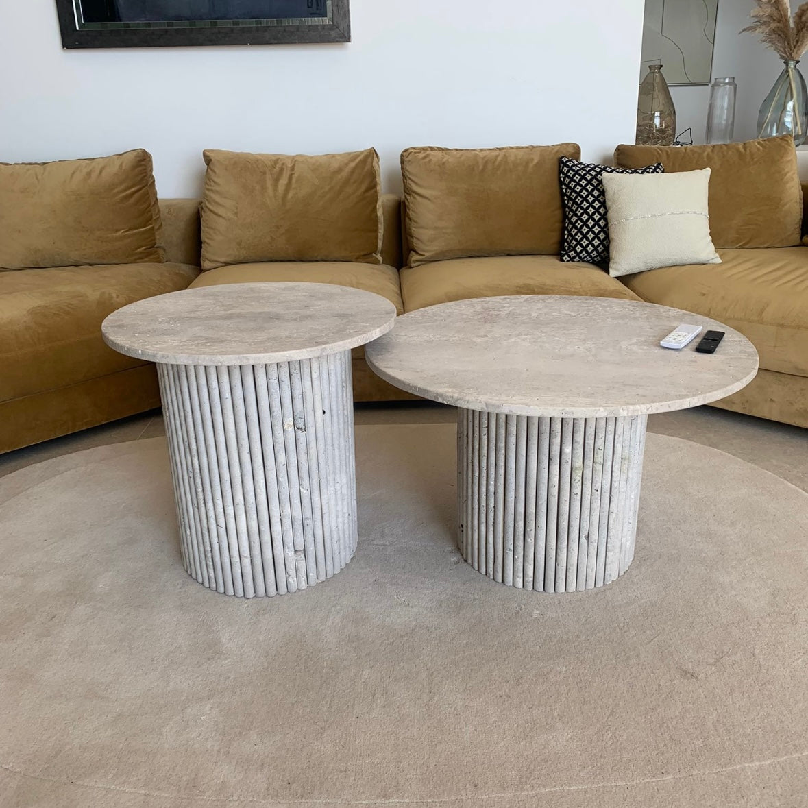 Table basse Gigogne travertin