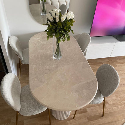Table à manger oval Marbre créma beige